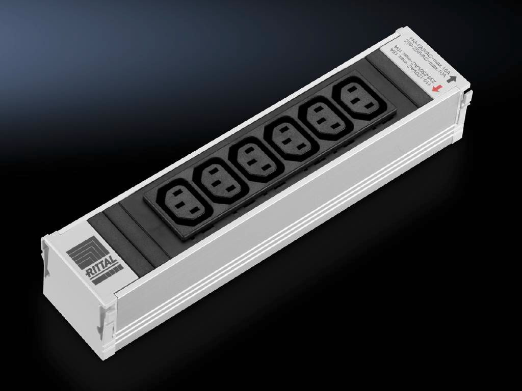 Rittal Steckdosenleiste (Plug-In-Modul) - Ausgangsanschlüsse: 6 (power IEC 60320 C13)