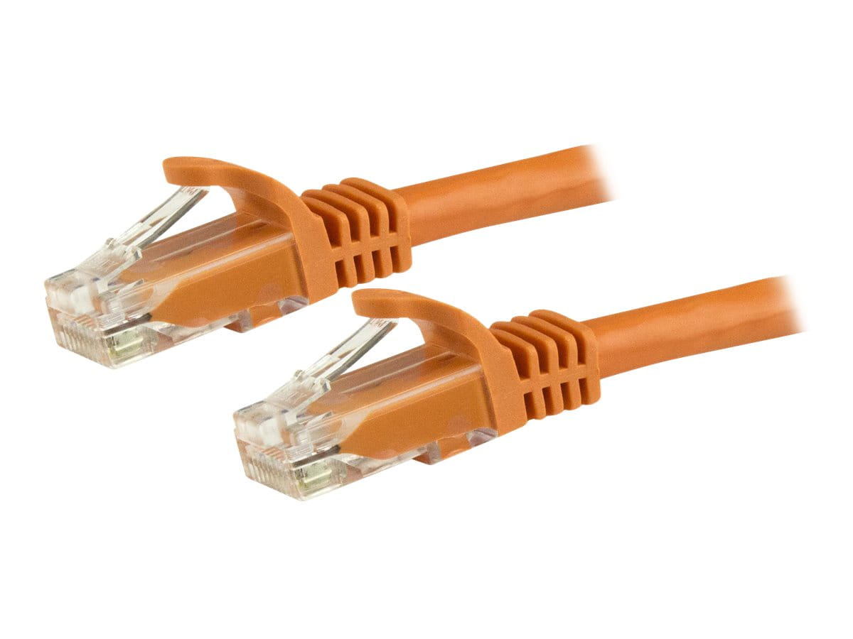 StarTech.com 7.5m CAT6 Ethernet Cable, 10 Gigabit Snagless RJ45 650MHz 100W PoE Patch Cord, CAT 6 10GbE UTP Network Cable w/Strain Relief, Orange, Wiring is UL Certified/TIA - Category 6 - 24AWG (N6PATC750CMOR)