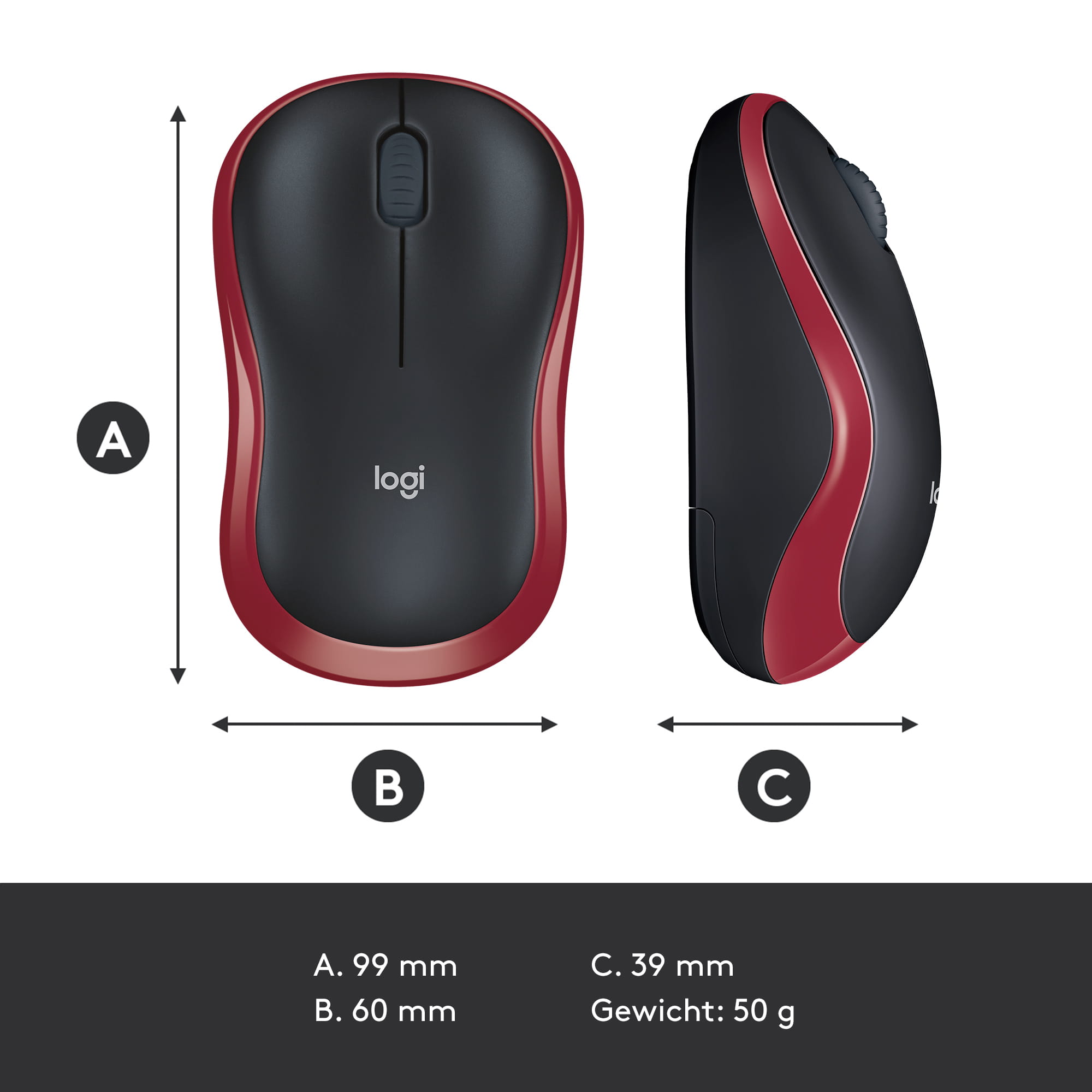 Logitech M185 - Maus - optisch - kabellos - 2.4 GHz - kabelloser Empfänger (USB)