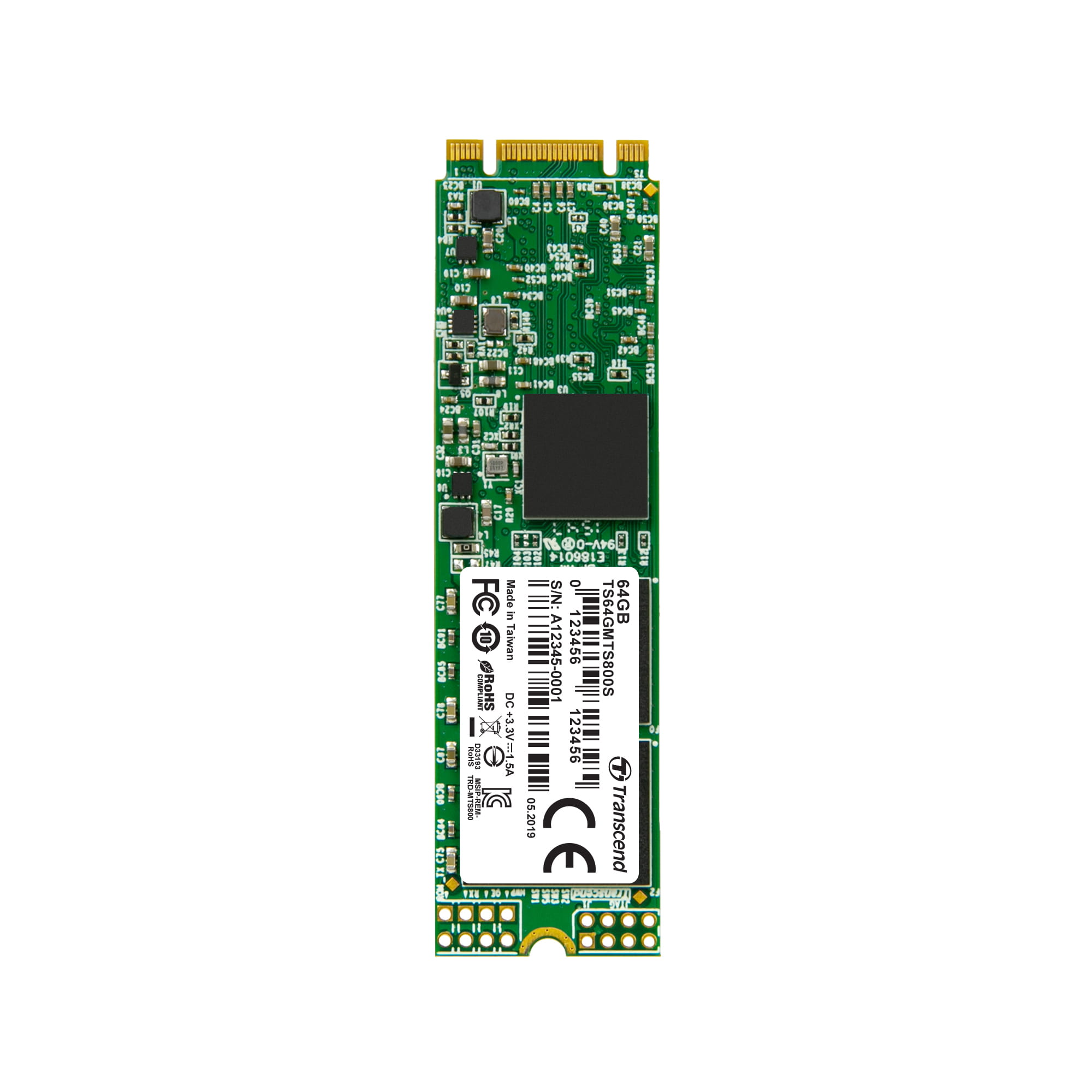 Transcend MTS800 - SSD - 64 GB - intern - M.2