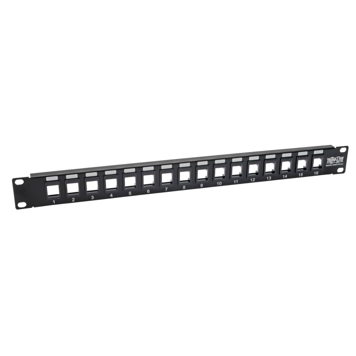 Tripp Eaton Tripp Lite Series 16-Port 1U Rack-Mount Unshielded Blank Keystone/Multimedia Patch Panel, RJ45 Ethernet, USB, HDMI, Cat5e/6 - Patch Panel - Schwarz - 1U - 48.3 cm (19")