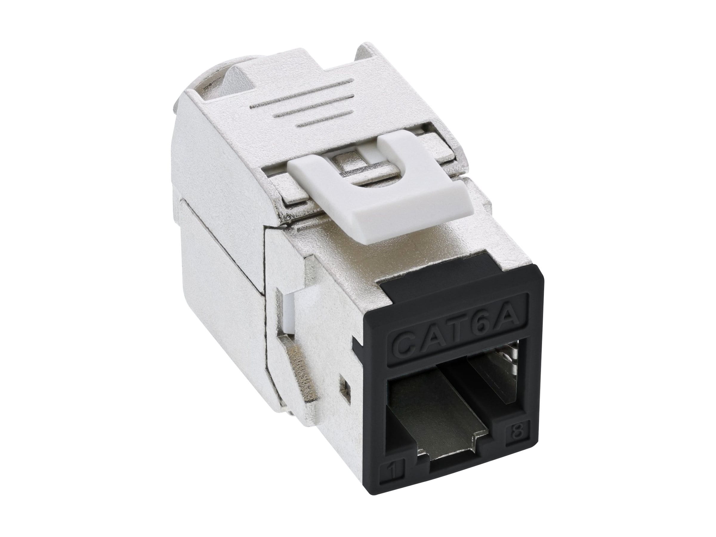 InLine Keystone RJ45 Buchse - geschirmt - Cat.6A - schwarz 8er Pack