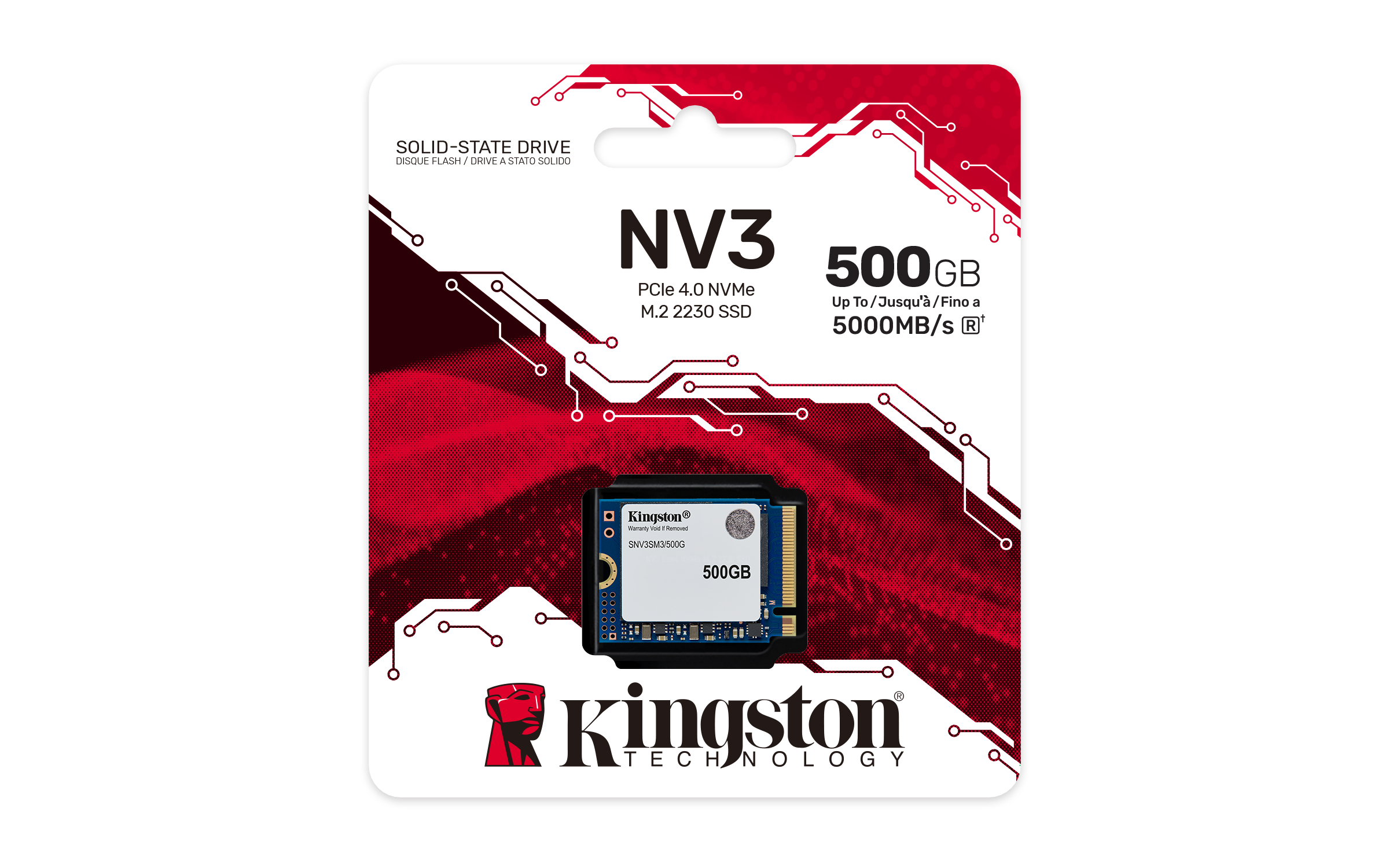 Kingston 500G NV3 M.2 2230 NVMe SSD, 500 GB, M.2, 5000 MB/s