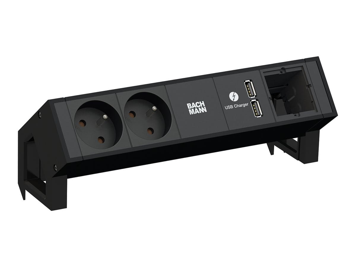 Bachmann DESK 2 - Steckdosenleiste - AC - Eingabe, Eingang GST18 - Ausgangsanschlüsse: 2 (Strom UTE, 2 x USB)