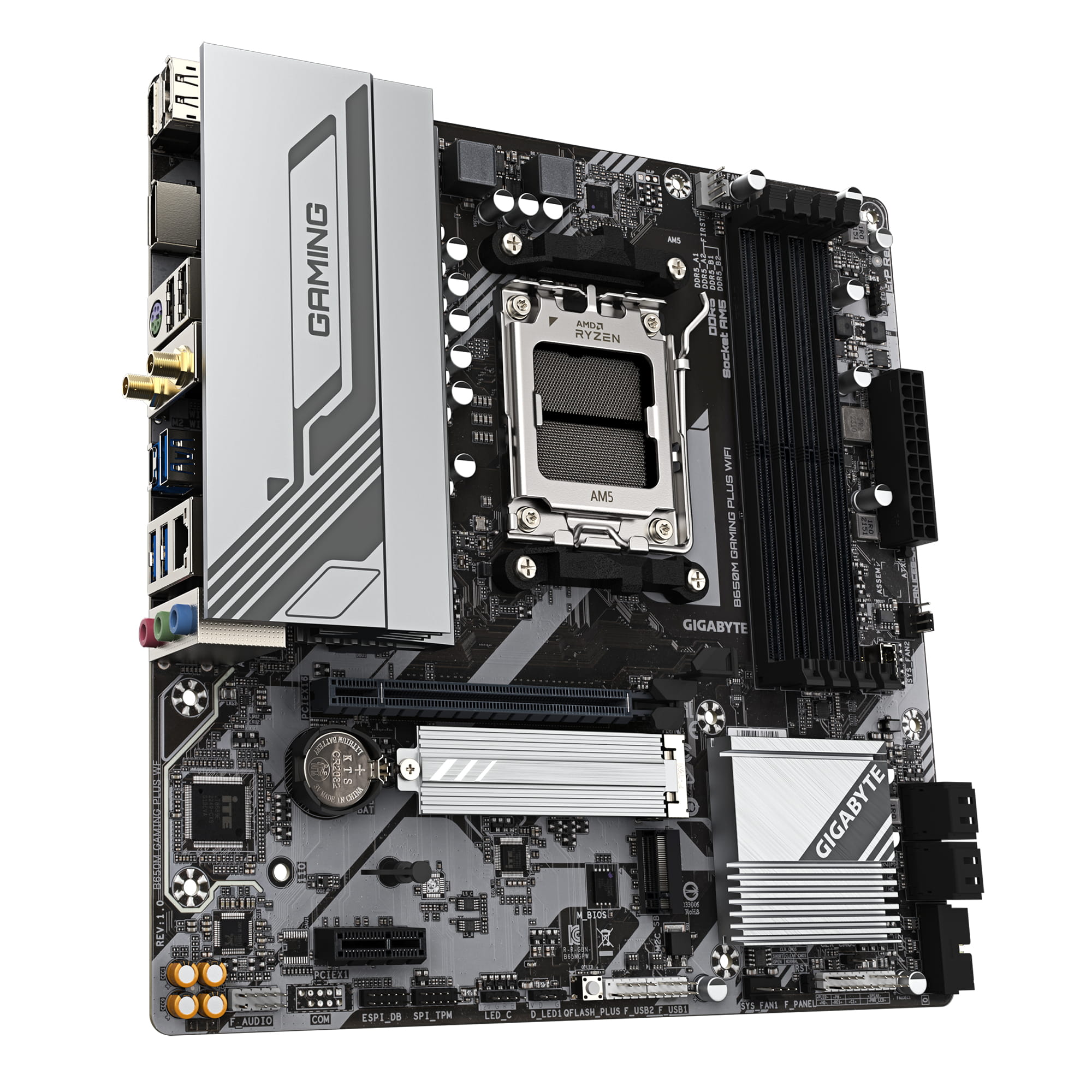 Gigabyte B650M GAMING PLUS WIFI - 1.X - Motherboard - micro ATX - Socket AM5 - AMD B650 Chipsatz - USB 3.2 Gen 1, USB-C 3.2 Gen 1 - 2.5 Gigabit LAN, Bluetooth, Wi-Fi 6E - Onboard-Grafik (CPU erforderlich)