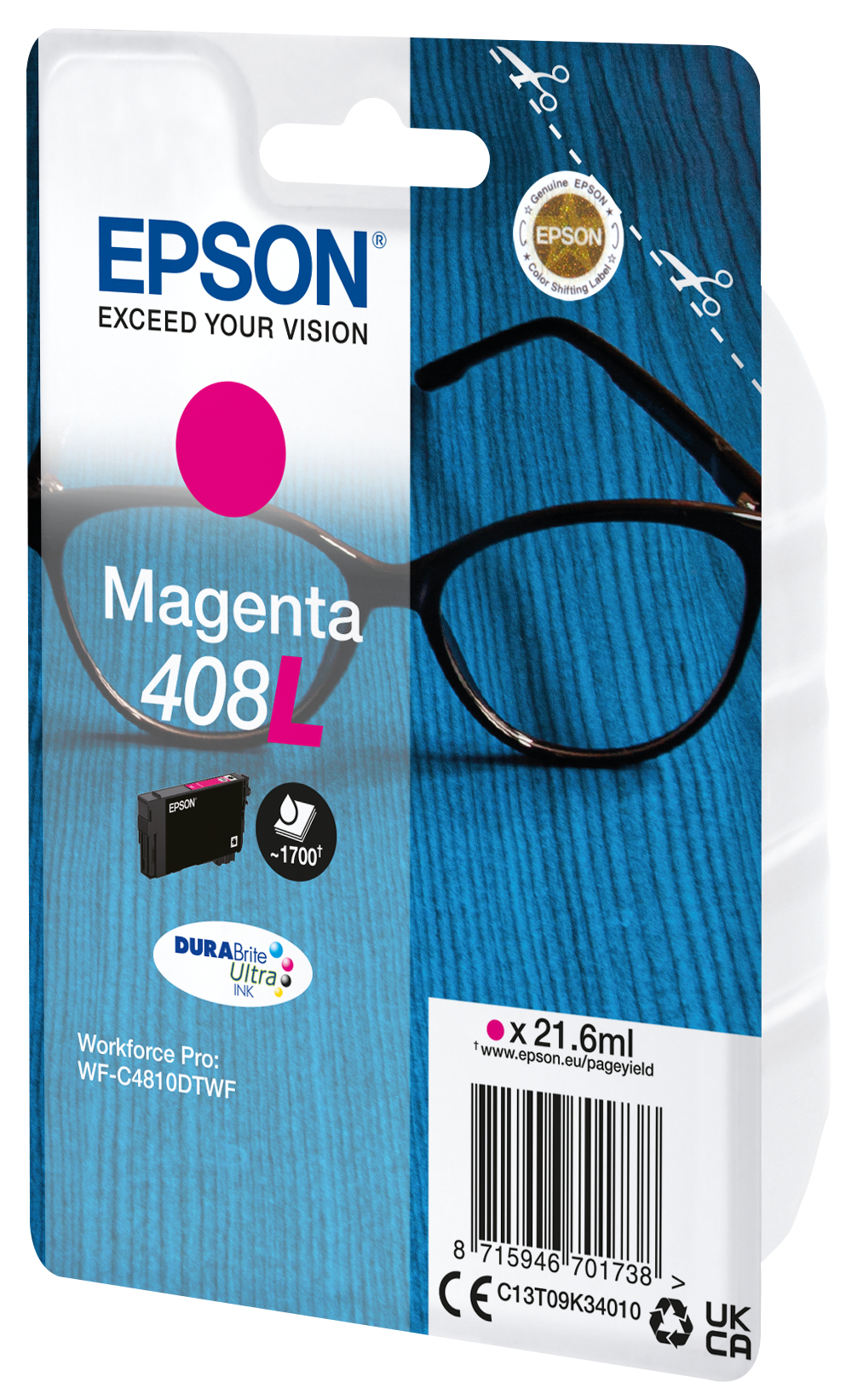 Epson 408L - 21.6 ml - Magenta - original - Blisterverpackung