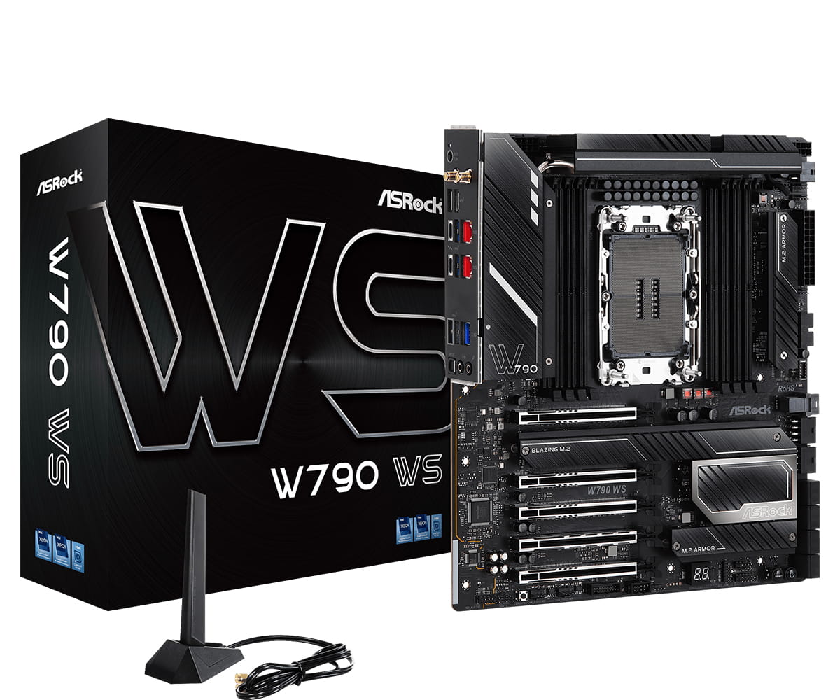ASRock W790 WS, Intel, LGA 4677 (Socket E), Intel® Xeon® W, W-2400, W-3400, DDR5-SDRAM, 2 TB