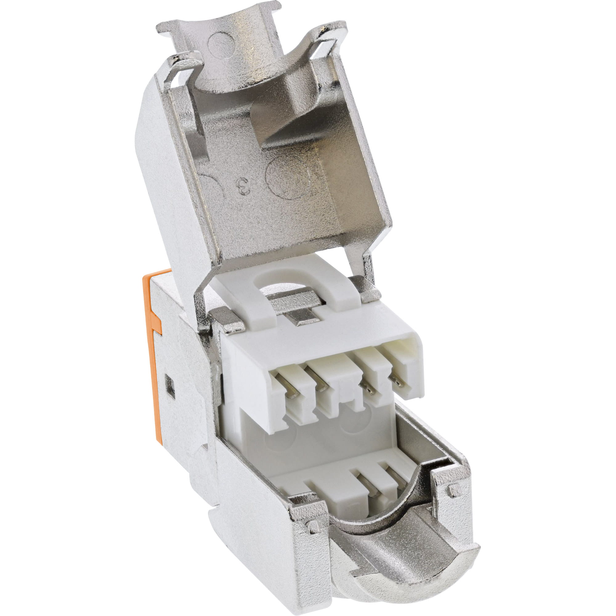 InLine Keystone RJ45 Buchse - geschirmt - Cat.6A - orange 8er Pack