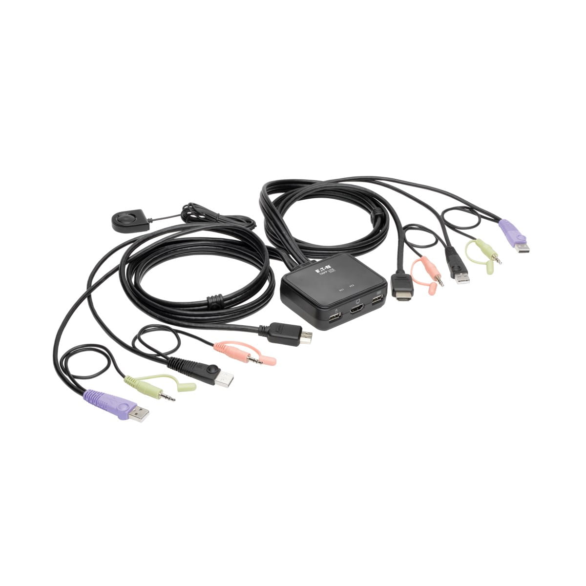 Tripp Eaton Tripp Lite series 2-Port USB/HD Cable KVM Switch with Audio/Video, Cables and USB Peripheral Sharing