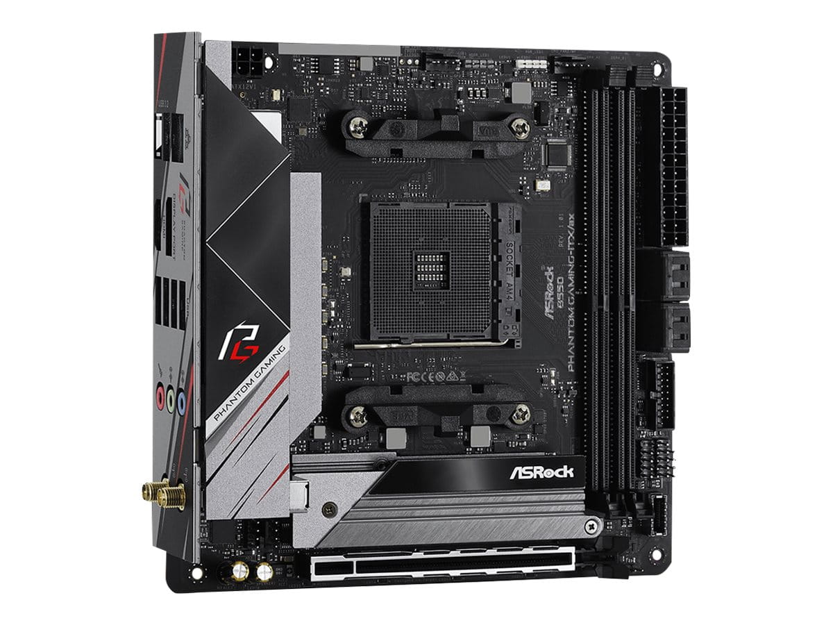 ASRock B550 Phantom Gaming-ITX/ax - Motherboard - Mini-ITX - Socket AM4 - AMD B550 Chipsatz - USB-C Gen2, USB 3.2 Gen 1, USB 3.2 Gen 2 - 2.5 Gigabit LAN, Wi-Fi, Bluetooth - Onboard-Grafik (CPU erforderlich)