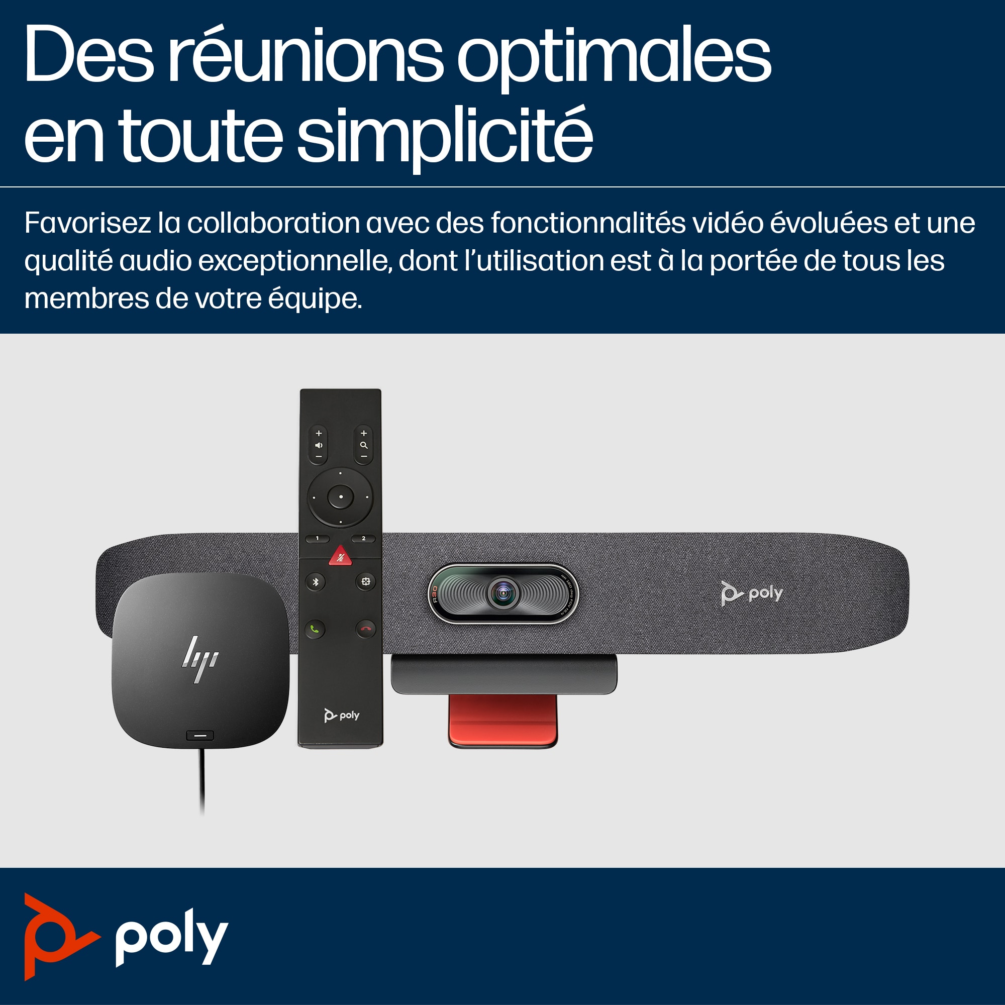 Poly Studio R30 - USB-Videoleiste - Zertifiziert für Microsoft Teams, Zoom Certified, Google Meet Certified