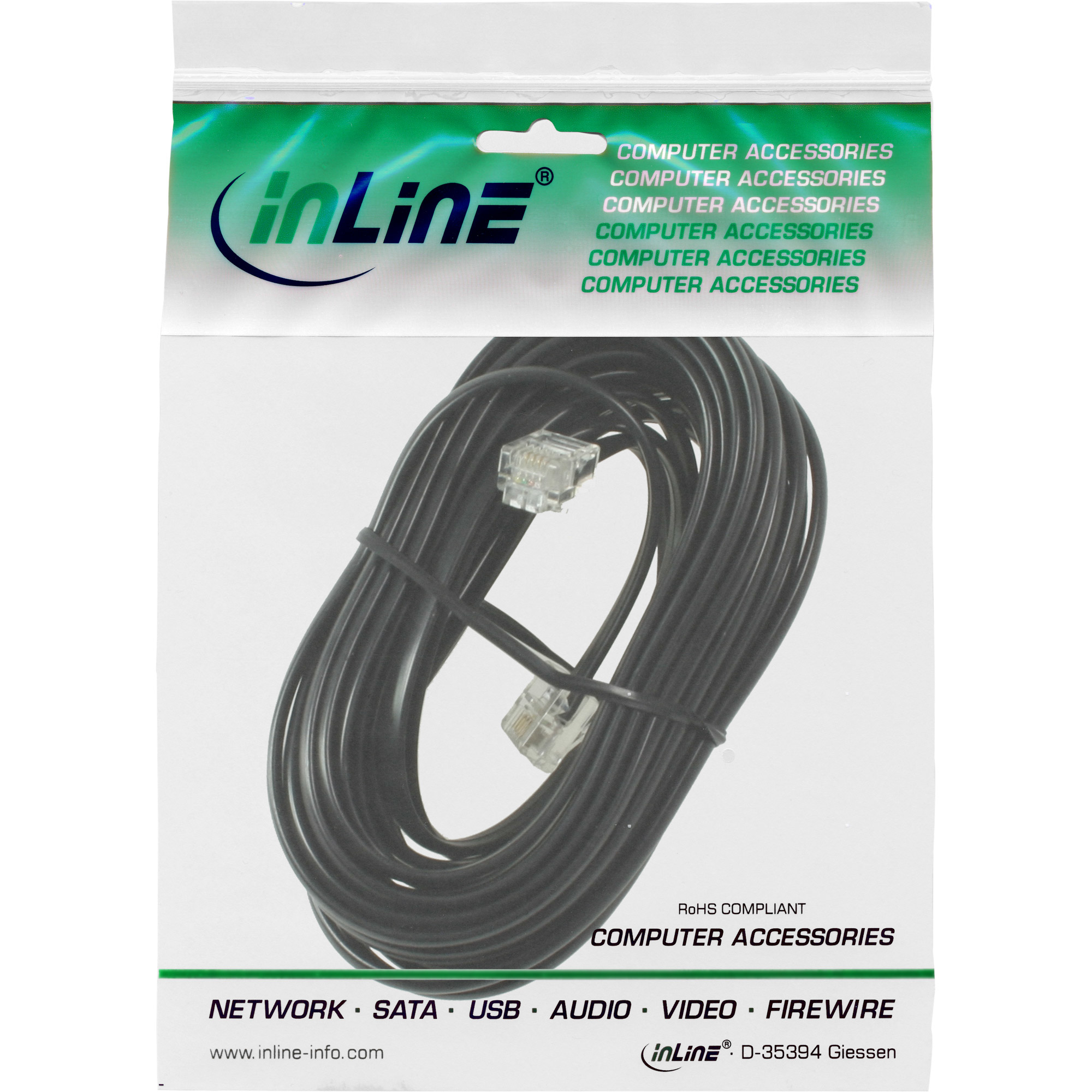InLine Modularkabel RJ11 - Stecker / Stecker - 4adrig - 6P4C - 3m