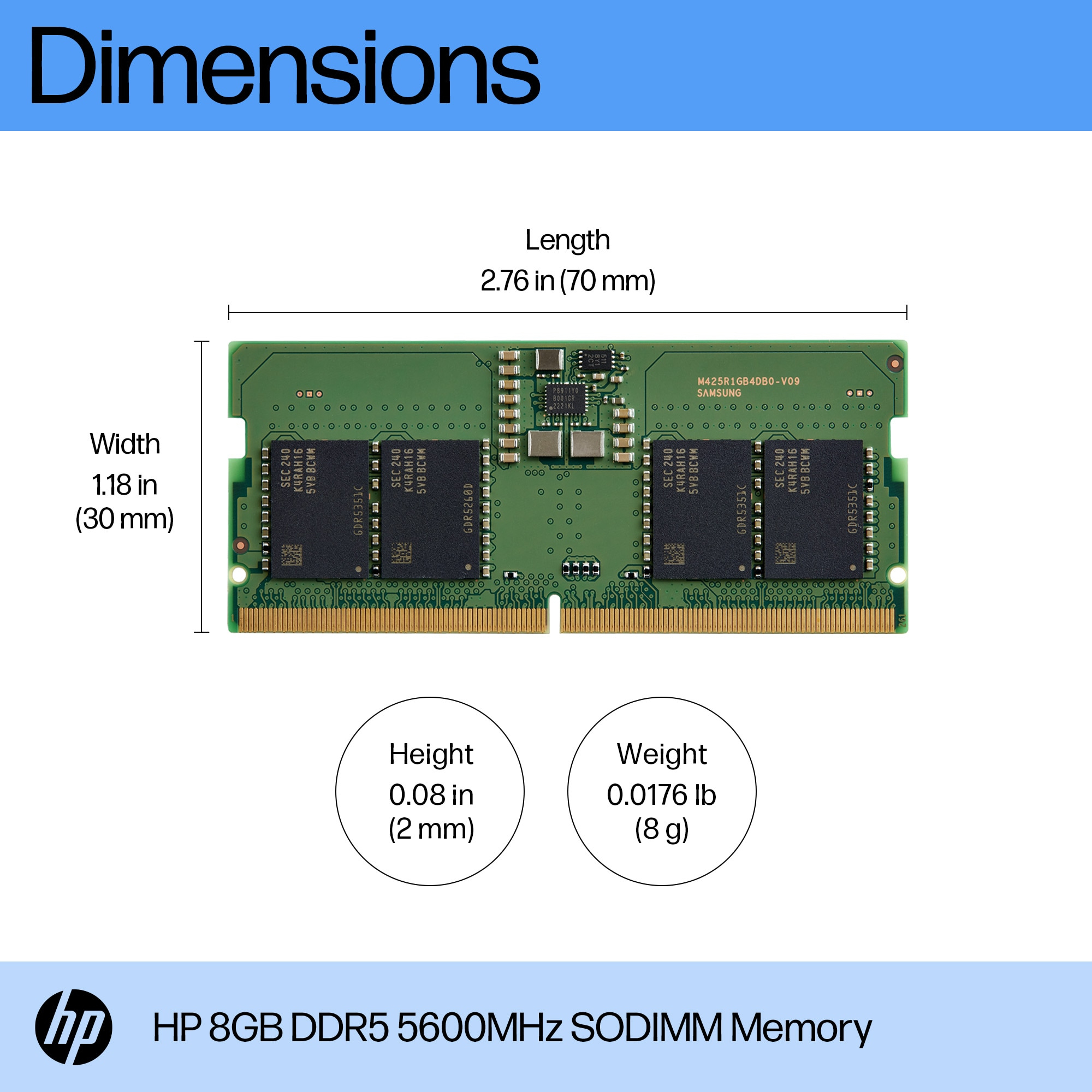 HP  DDR5 - Modul - 8 GB - SO DIMM 262-PIN - 5600 MHz / PC5-44800