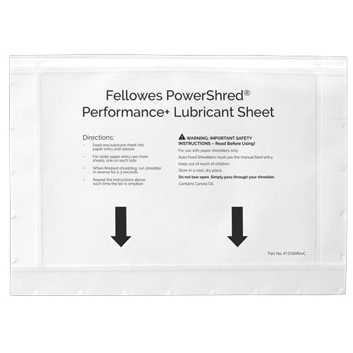 Fellowes Powershred Performance + - Aktenvernichter-Ölpapier (Packung mit 10)
