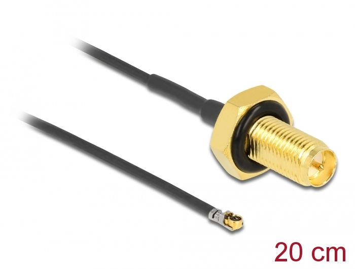 Delock Antennenkabel - RP-SMA (W) Bulkhead zu MHF 4L LK (M)