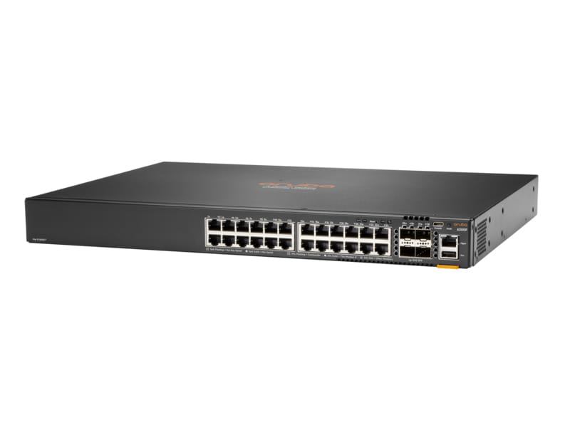 HPE Aruba 6300F - Switch - L3 - managed - 24 x 10/100/1000 + 4 x 1 Gigabit / 10 Gigabit / 25 Gigabit / 50 Gigabit SFP56 (Uplink / Stacking)
