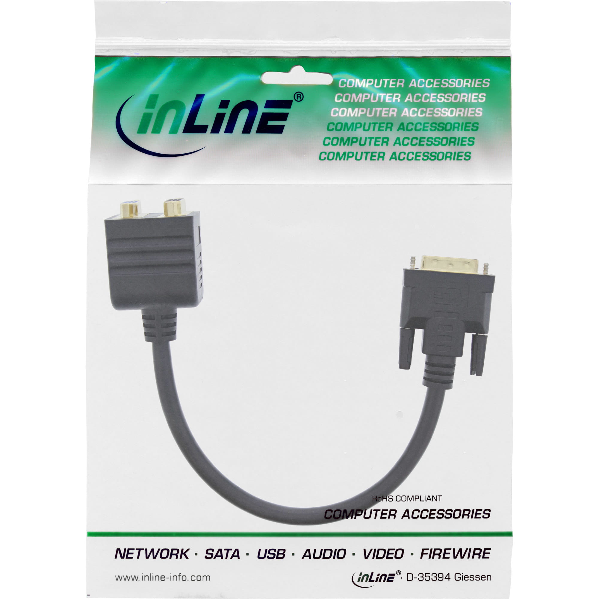 InLine DVI-I Adapterkabel - DVI-I Stecker auf DVI-I-Buchse + S-VGA Buchse