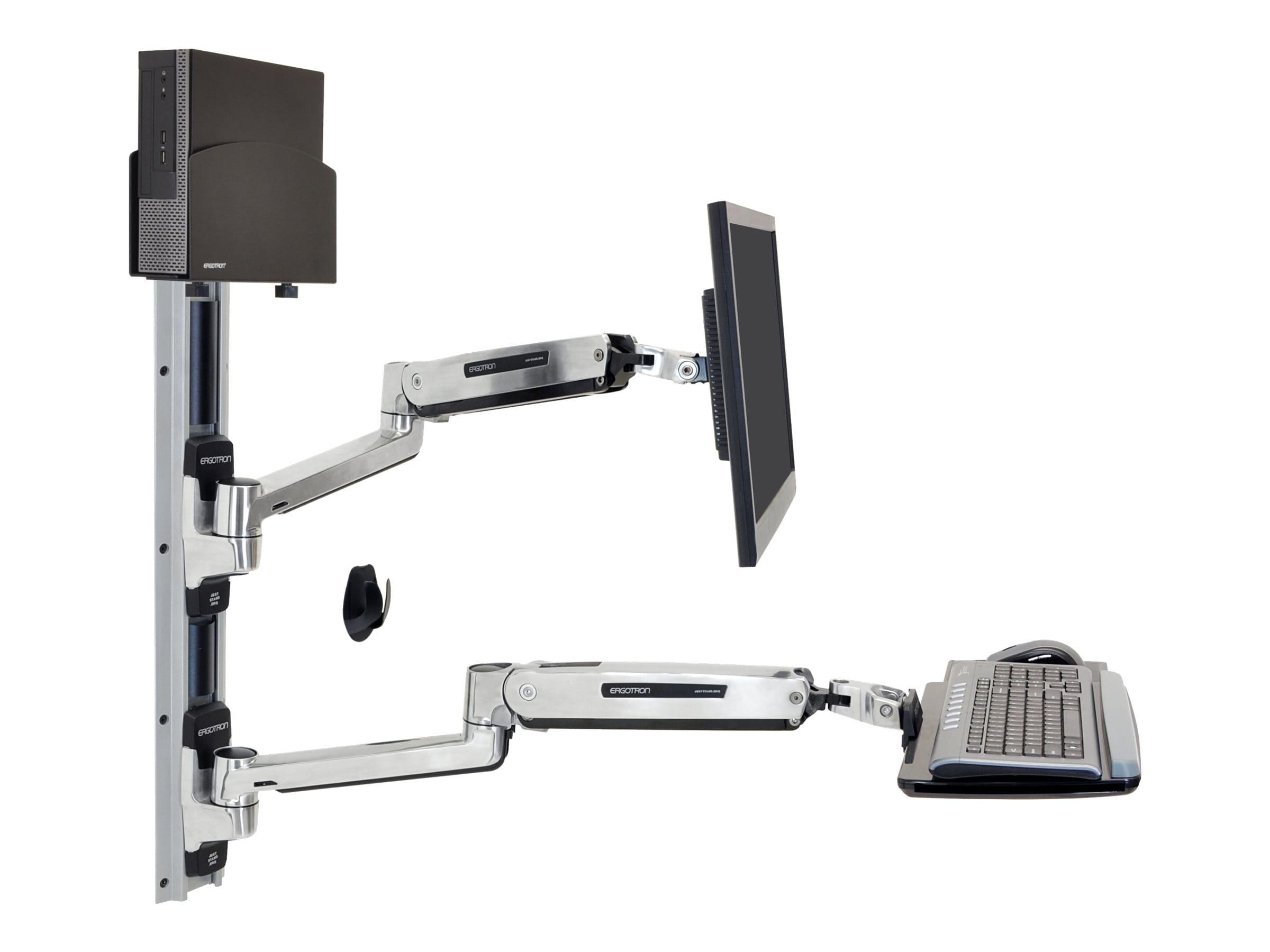 Ergotron LX Wall Mount System with Small CPU Holder - Systemeinheit-/Monitor-/Tastatur-Montagekit - Sitz-Steh - geeignet für Wandmontage - bis zu 106,7 cm (bis zu 42 Zoll) Ergotron LX Wall Mount System with Small CPU Holder - Systemeinheit-/Monitor-/Tastatur-Montagekit - Sitz-Steh - geeignet für Wandmontage - bis zu 106,7 cm (bis zu 42 Zoll)