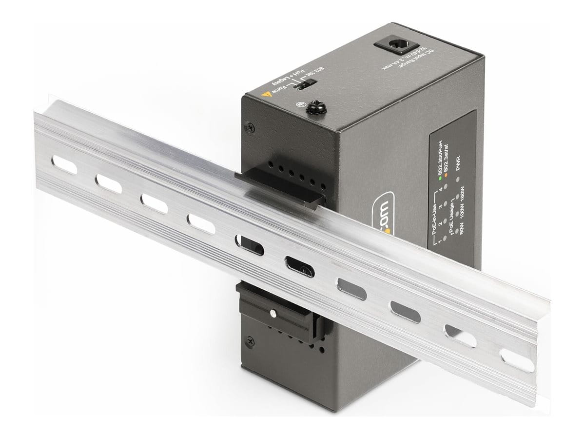 StarTech.com 4-Port Multi-Gigabit PoE++ Injector, bis 5G & 95W, Unmanaged - Power Injector (montierbar an DIN-Rail/Wand)