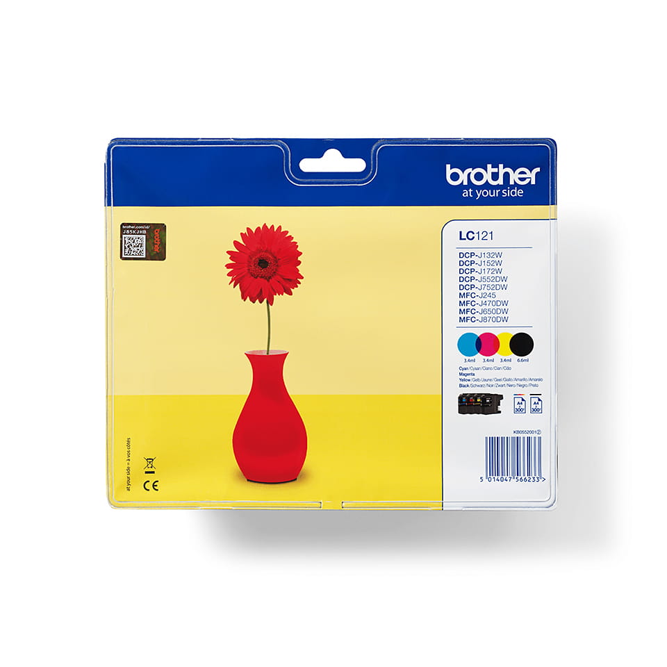 Brother LC121 Value Pack - Schwarz, Gelb, Cyan