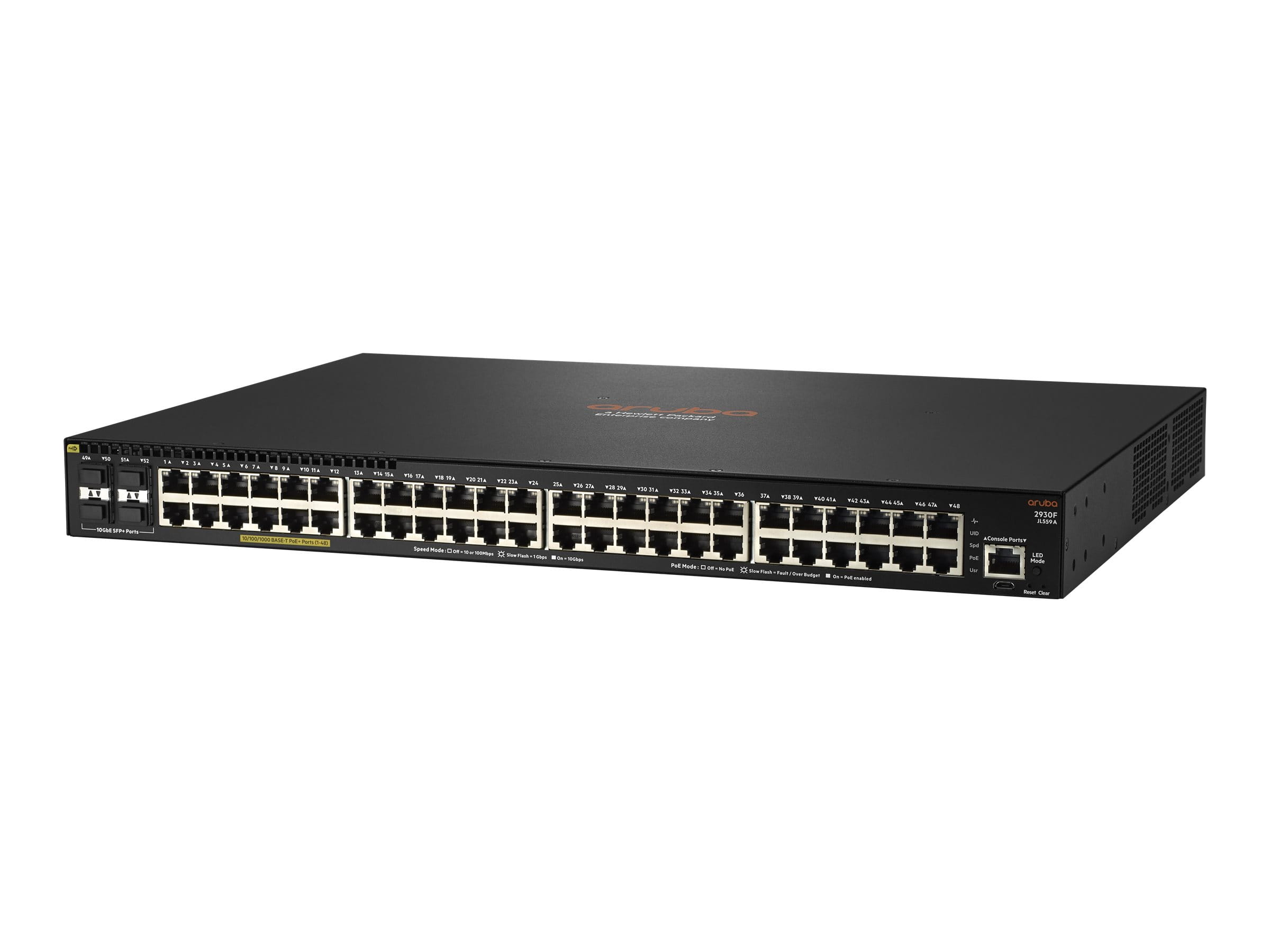HPE Aruba Networking 2930F 48G PoE+ 4SFP+ TAA - Switch - L3 - managed - 48 x 10/100/1000 (PoE+)