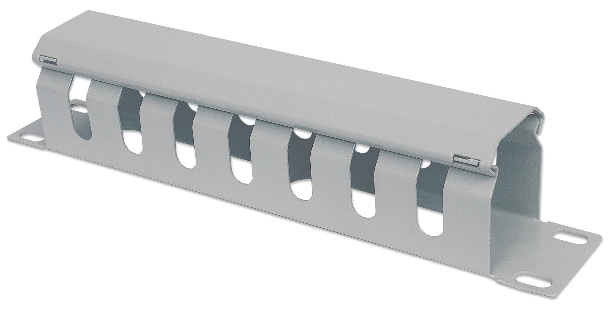 Intellinet Kabelmanagement für 10"-Schränke, 1 HE, mit Blende, grau - Kabelführungsplatte für Schaltschrank - Grau, RAL 7035 - 1U - 25.4 cm (10")