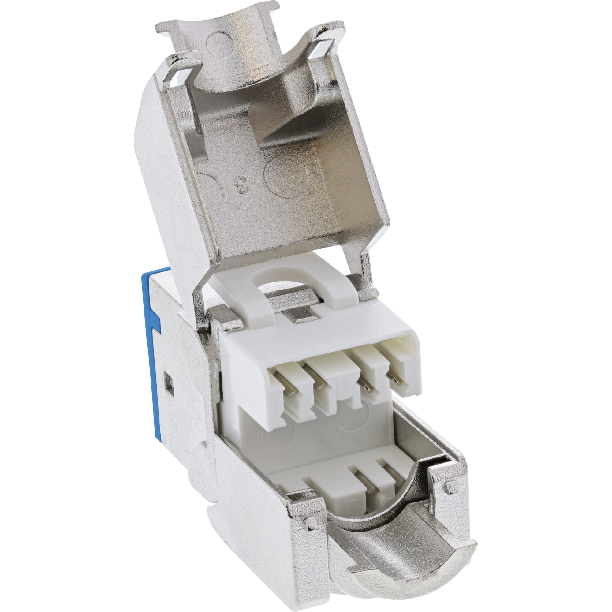InLine Keystone RJ45 Buchse - geschirmt - Cat.6A - blau 8er Pack