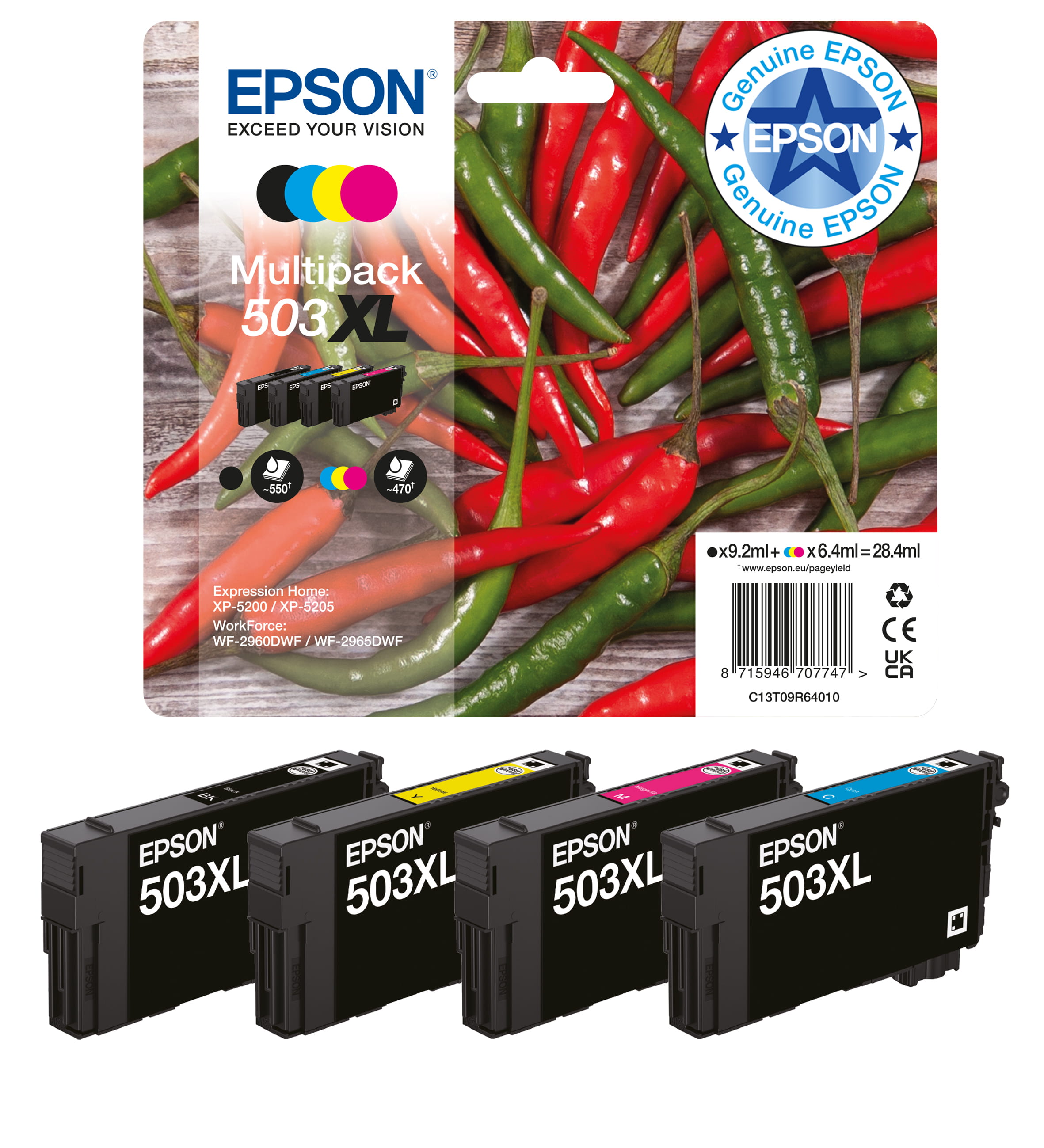 Epson 503/503 XL Multipack - 4er-Pack - XL (schwarz)
