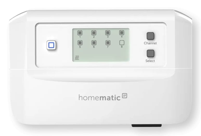 eQ-3 AG Homematic IP Fußbodenheizungscontroller - 8 Kanäle, motorisch, Digitales Thermostat, Room, RF, Weiß, IP20, Tasten