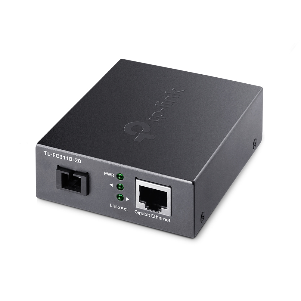 TP-LINK TL-FC311B-20 V2 - Medienkonverter - 1GbE - 1000Base-T, WDM, 1000Base-SC - RJ-45 / SC Single-Modus - bis zu 20 km - 1310 (TX)
