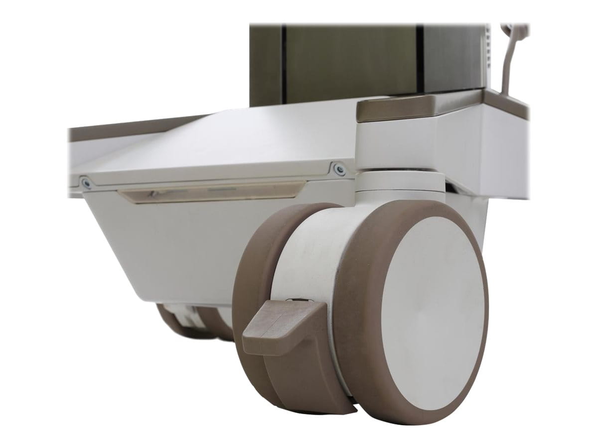 Ergotron CareFit Pro - Wagen - Electric Lift - für LCD-Display / PC-Ausrüstung - verriegelbar - medizinisch - weiß, Warm Gray - Bildschirmgröße: bis zu 68,6 cm (bis zu 27 Zoll)