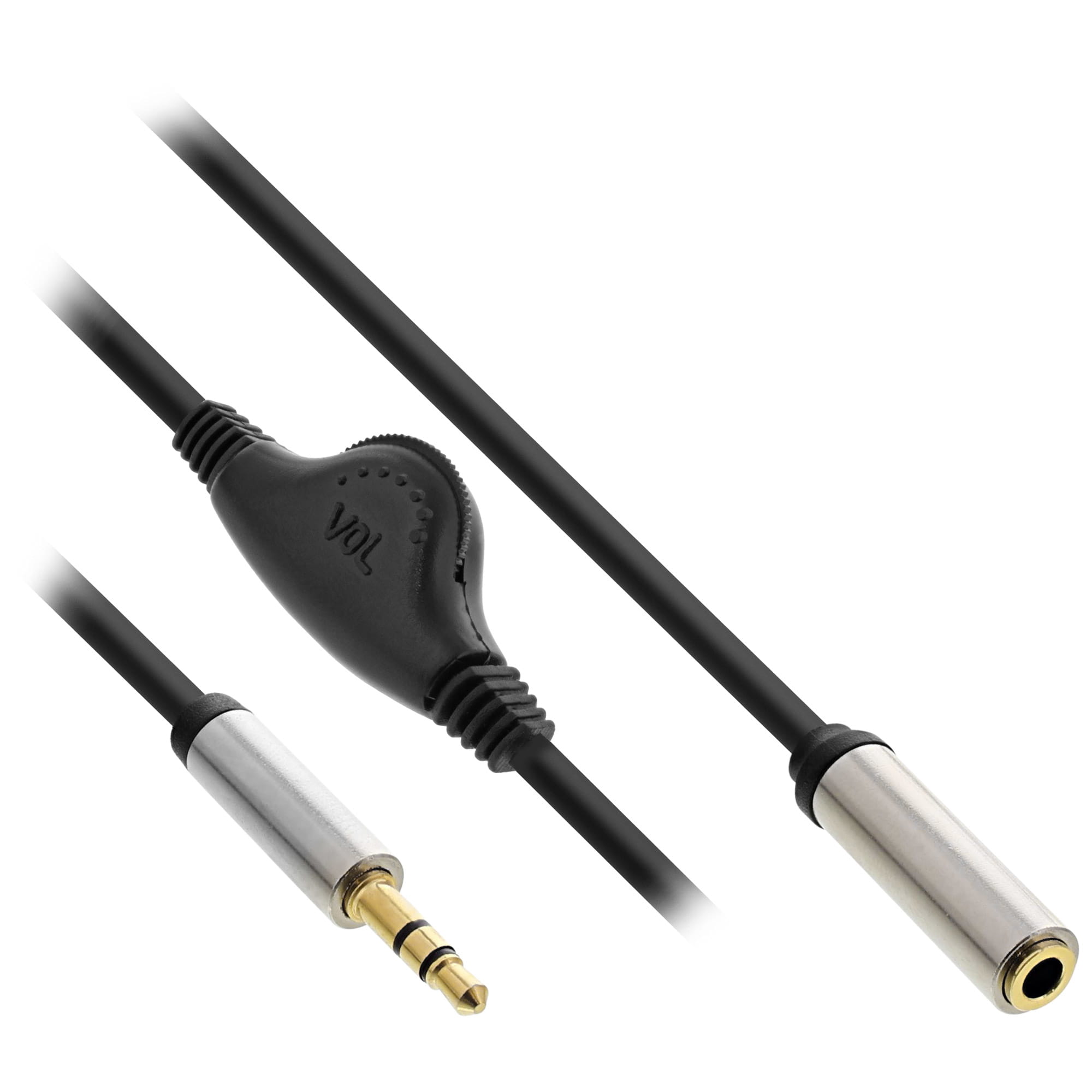 InLine Slim Audio Kabel Klinke 3,5mm ST / BU - mit Lautstärkeregler - 0,25m