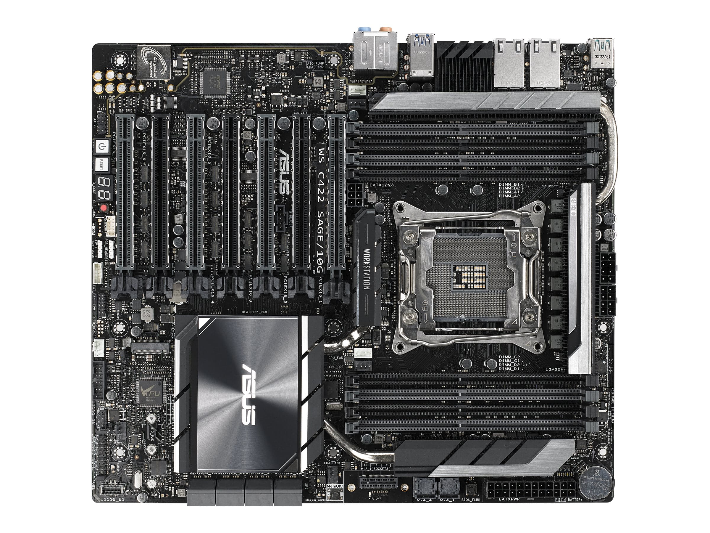 ASUS WS C422 SAGE/10G - Motherboard - SSI CEB - LGA2066 Socket - C422 Chipsatz - USB 3.1 Gen 1, USB-C Gen2, USB 3.1 Gen 2 - 2 x 10 Gigabit LAN - HD Audio (8-Kanal)