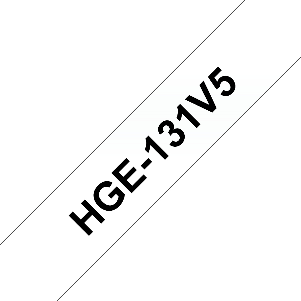 Brother HGE-131V5 - Schwarz auf durchsichtig - Rolle (1,2 cm x 8 m)