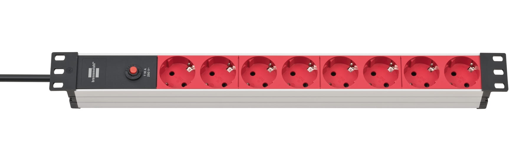 Brennenstuhl 1390007118, 2 m, Drinnen, IP20, Schwarz, Rot, 8 AC-Ausgänge, 10 A