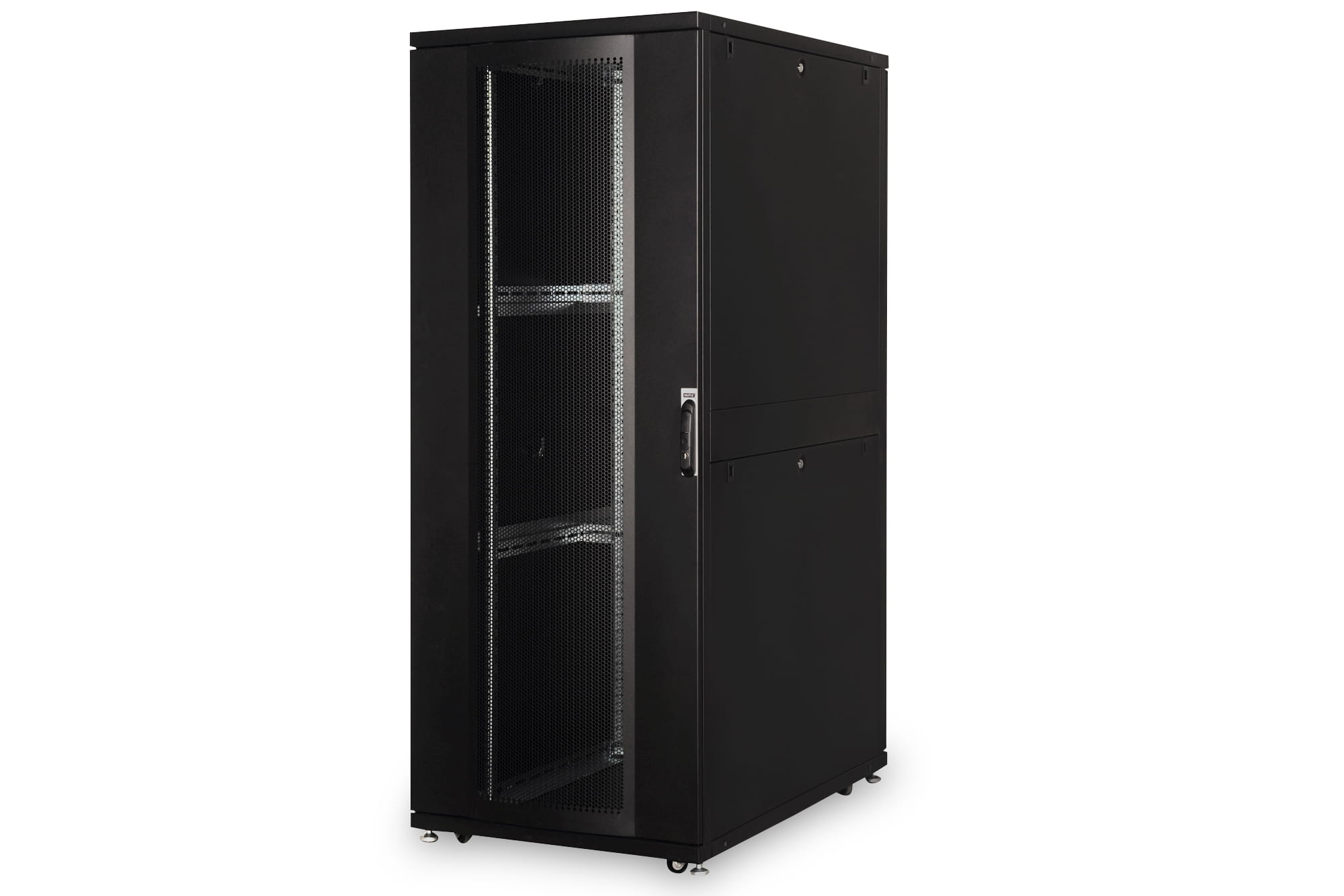 DIGITUS Professional Unique DN-19 SRV-42U-8/12B - Schrank Netzwerkschrank - Schwarz, RAL 9005 - 42HE - 48.3 cm (19")
