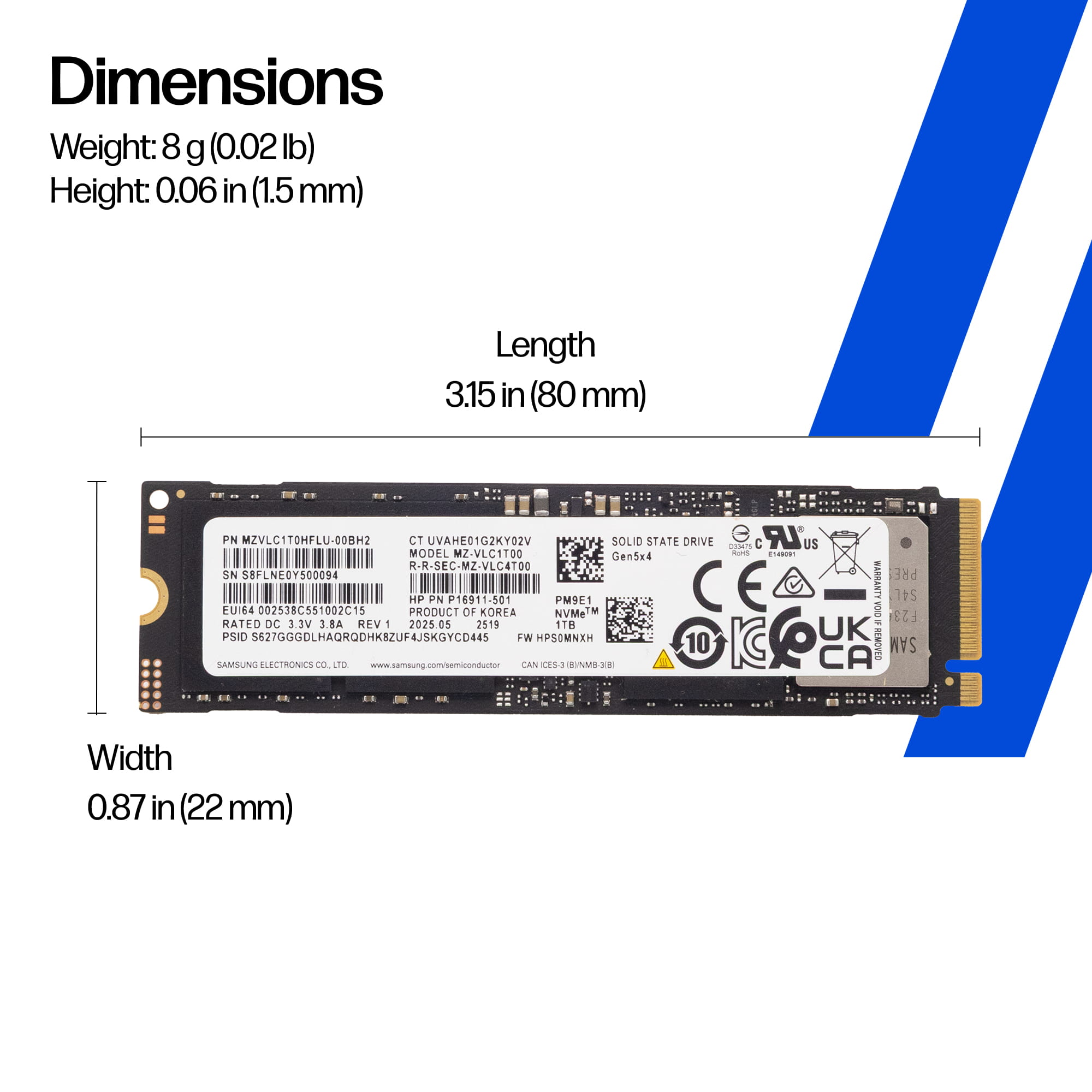 HP  SSD - verschlüsselt - 1 TB - intern - M.2 2280 - PCI Express 5.0 x4 (NVMe)