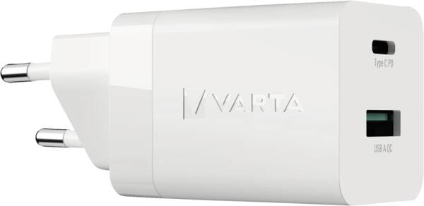 Varta Netzteil - 38 Watt - 3 A - PD, QC - 2 Ausgabeanschlussstellen (USB-C, USB)