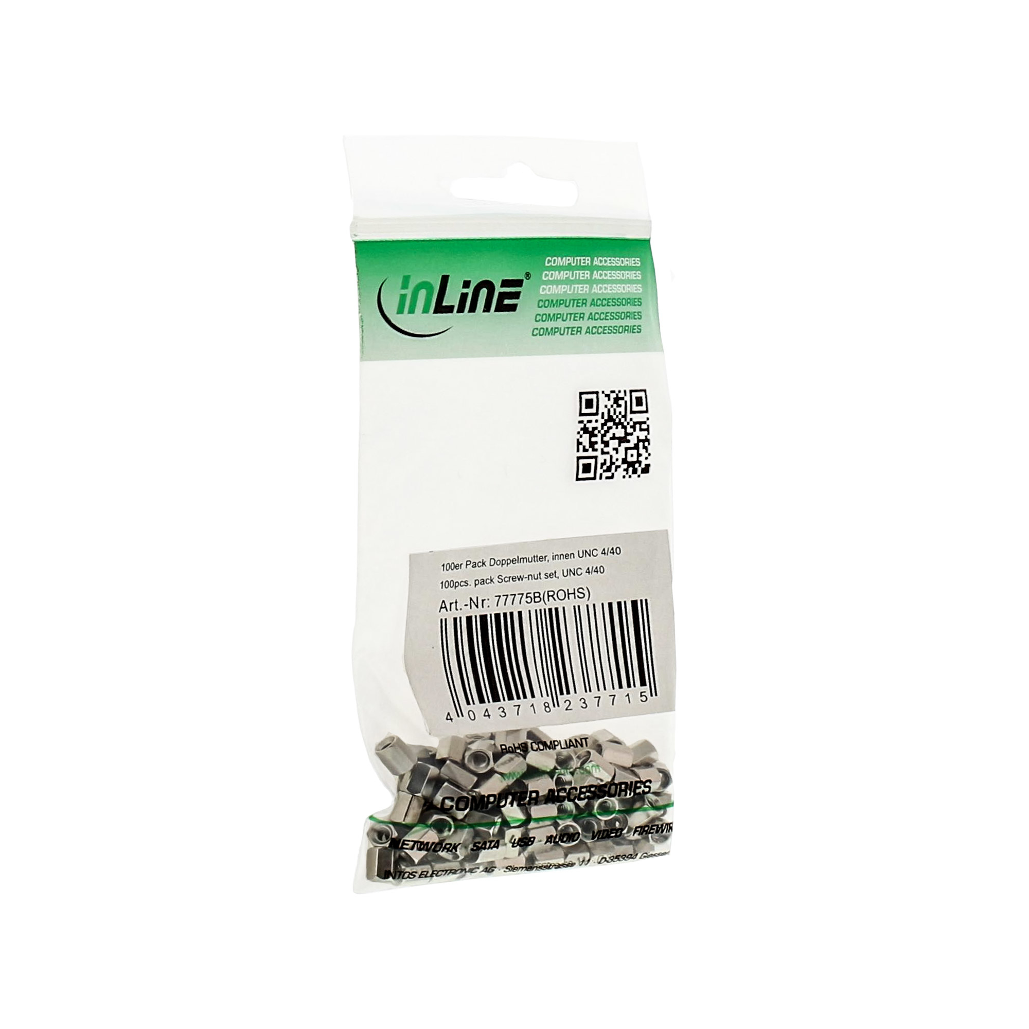 InLine Doppelmutter - innen UNC 4/40 100er Pack