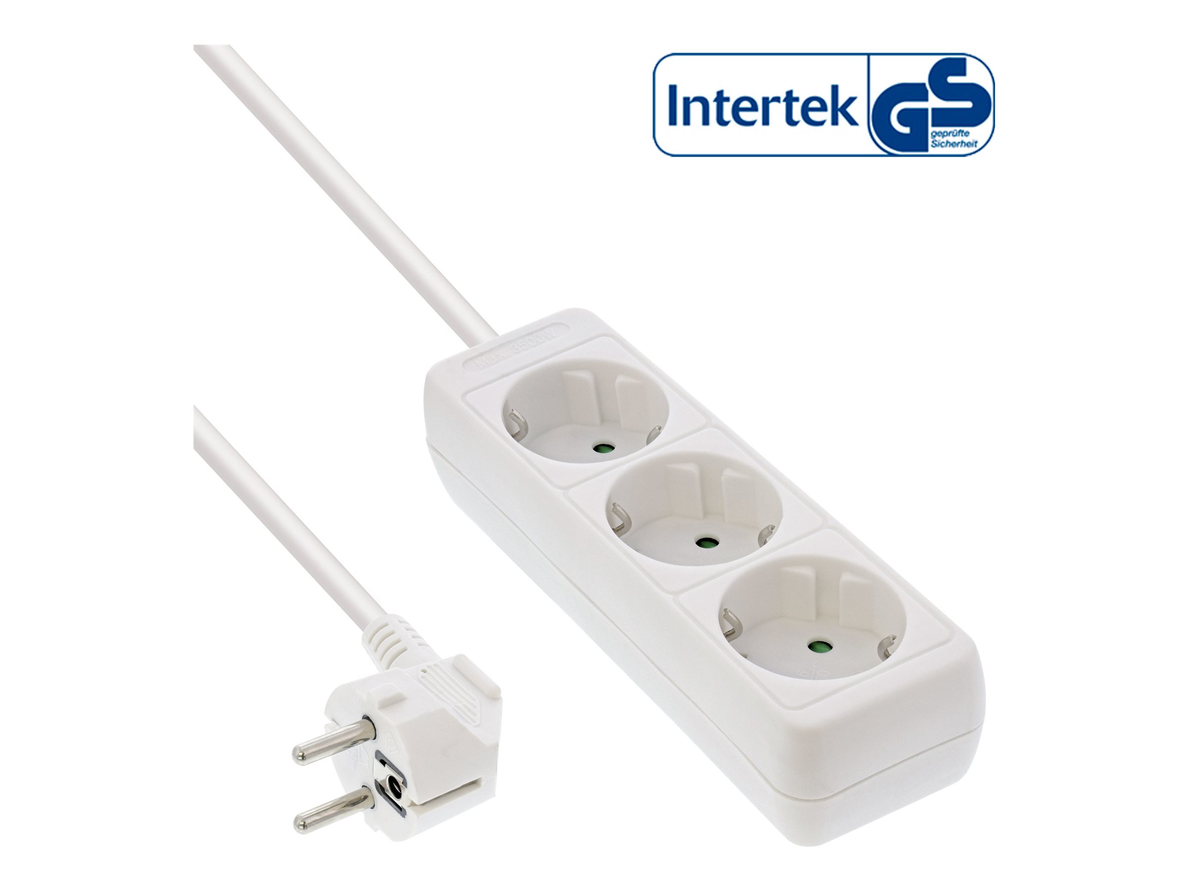 InLine Steckdosenleiste - 3-fach Schutzkontakt - weiß - 5m