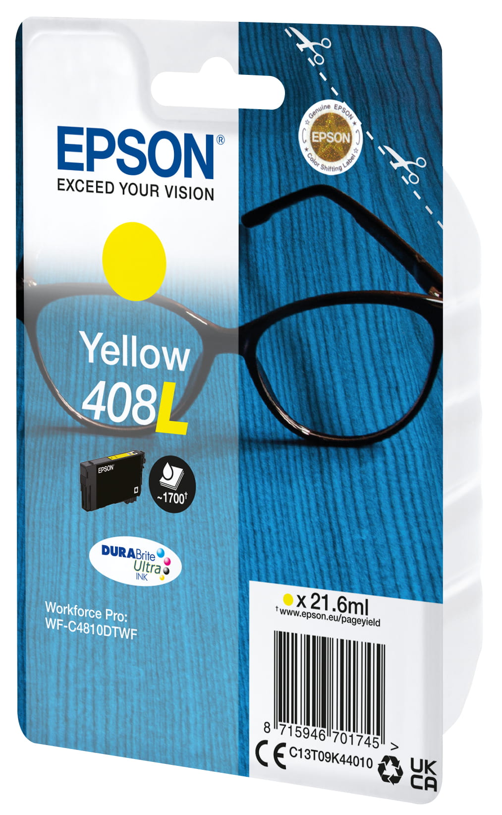 Epson 408L - 21.6 ml - Gelb - original - Blisterverpackung
