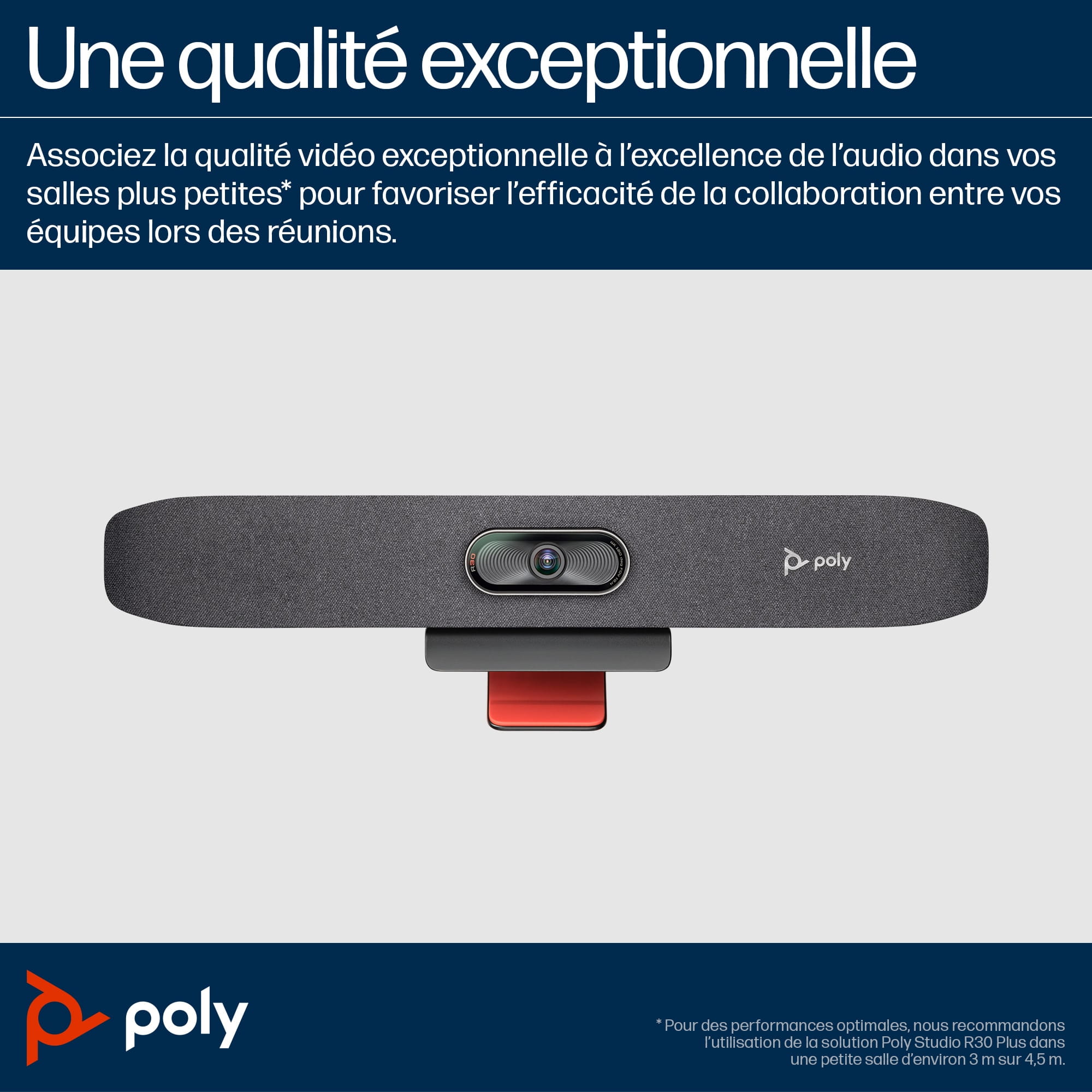 HP Poly Studio R30 - USB-Videoleiste - Zertifiziert für Microsoft Teams, Zoom Certified, Google Meet Certified