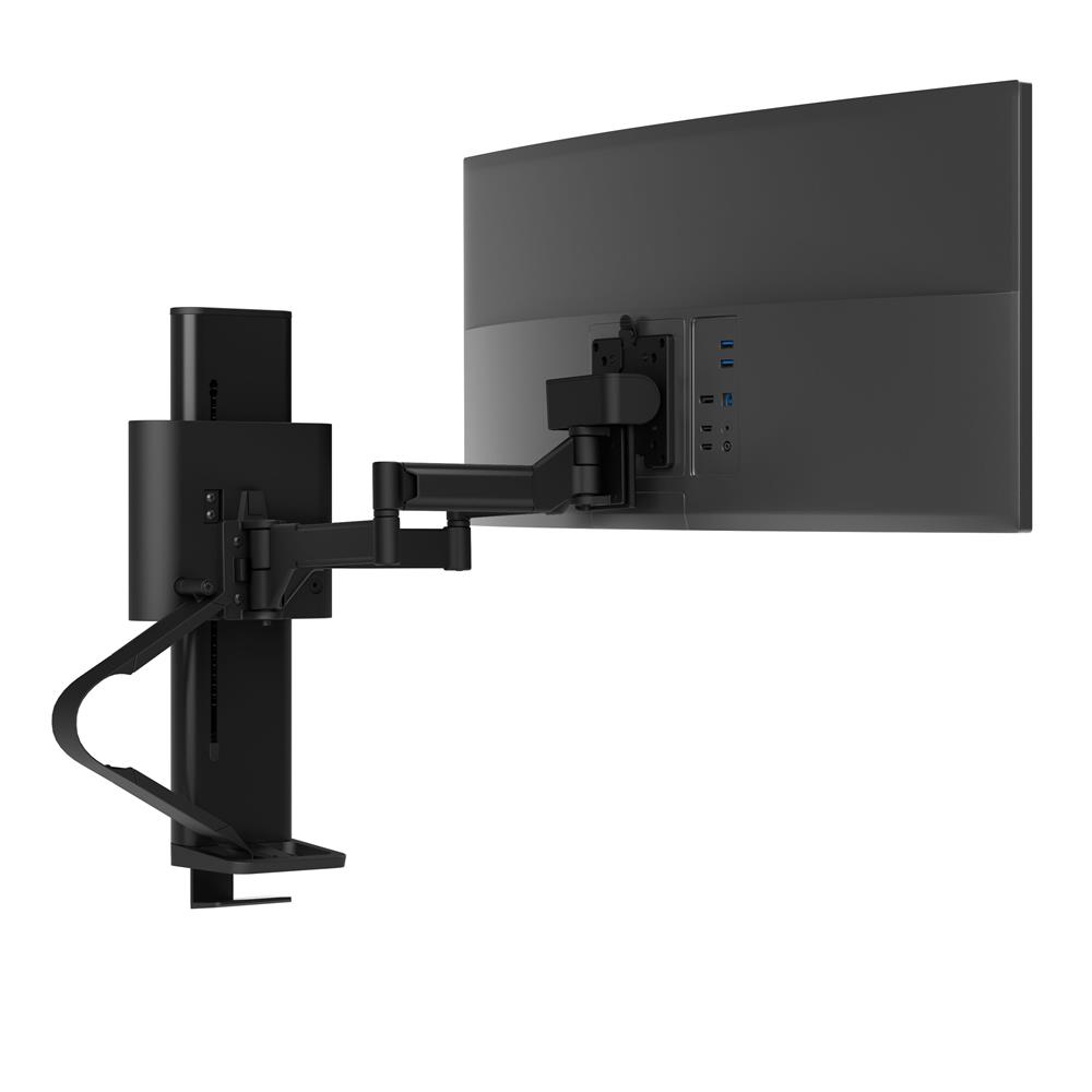 Ergotron TRACE - Befestigungskit (Spannbefestigung für Tisch, Pivot, Basis, VESA-Abstandshalter, Hubsäule, Verlängerungsarm) - Konstante Krafttechnologie - für LCD-Display - mattschwarz - Bildschirmgröße: up to 96.5 cm (up to 38")