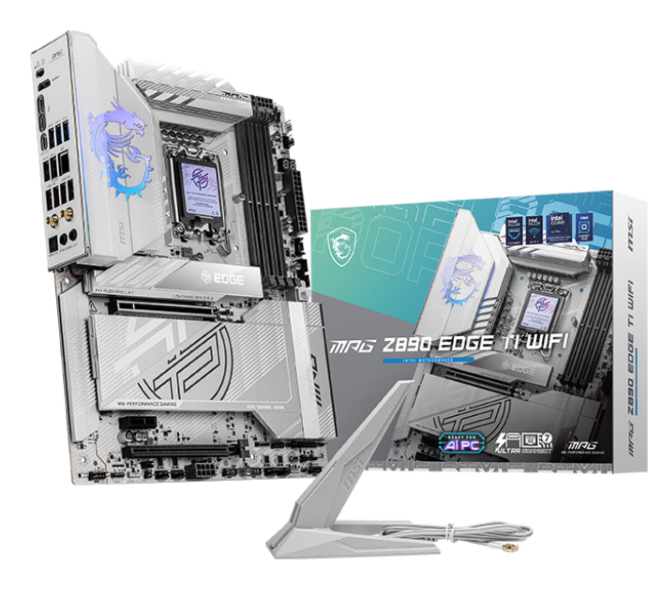 MSI MPG Z890 EDGE TI WIFI - Motherboard - ATX - LGA1851 Sockel - Z890 Chipsatz - USB4, USB 3.2 Gen 1, USB 3.2 Gen 2, USB-C 3.2 Gen 2x2, USB-C 3.2 Gen2 - 5 Gigabit Ethernet, Wi-Fi 7, Bluetooth - Onboard-Grafik (CPU erforderlich)