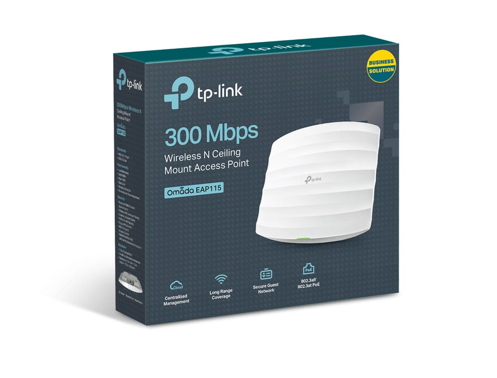 TP-LINK Omada EAP115 WiFi 4 Access Point PoE - inkl. Netzteil