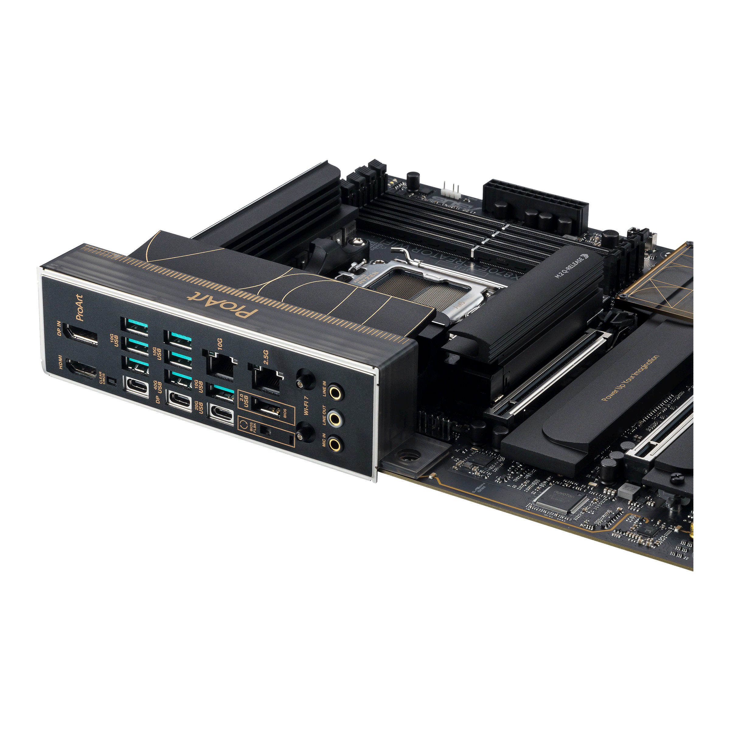ASUS ProArt X870E-CREATOR WIFI - Motherboard - ATX - Socket AM5 - AMD X870E Chipsatz - USB4, USB-C 3.2 Gen 2x2, USB 3.2 Gen 2, USB 3.2 Gen 1 - Wi-Fi 7, 10 Gigabit LAN, Bluetooth - Onboard-Grafik (CPU erforderlich)