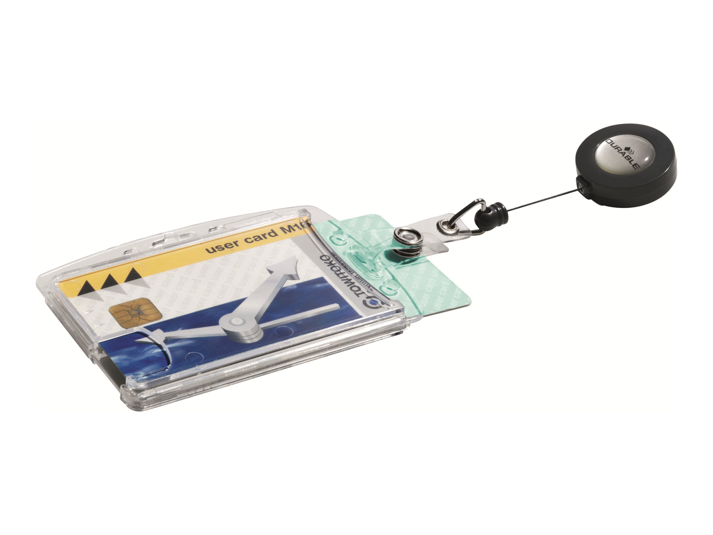 Durable Kartenhalter - für 54 x 85 mm - Clip - durchsichtig (Packung mit 10)