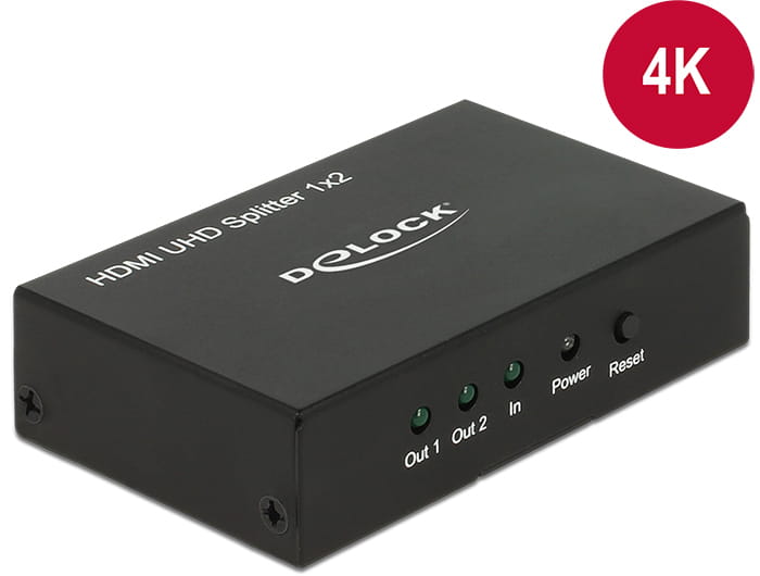 Delock HDMI UHD Splitter 1 x HDMI in > 2 x HDMI