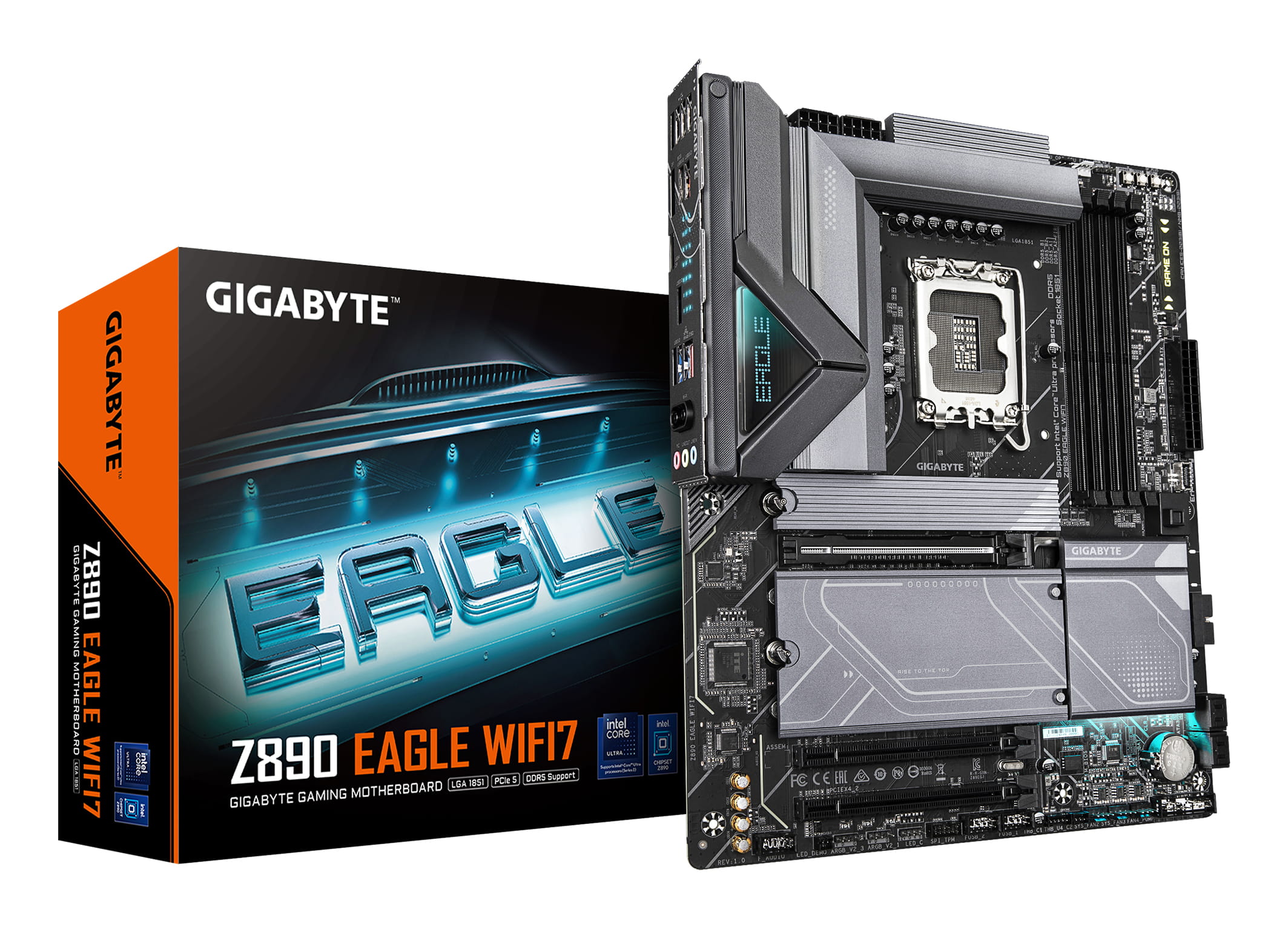 Gigabyte Z890 EAGLE WIFI7 - Motherboard - ATX - LGA1851 Sockel - Z890 Chipsatz - USB4, USB 3.2 Gen 2, USB 3.2 Gen 1, USB-C 3.2 Gen2 - Bluetooth, Wi-Fi 7, 2.5 Gigabit LAN - Onboard-Grafik (CPU erforderlich)
