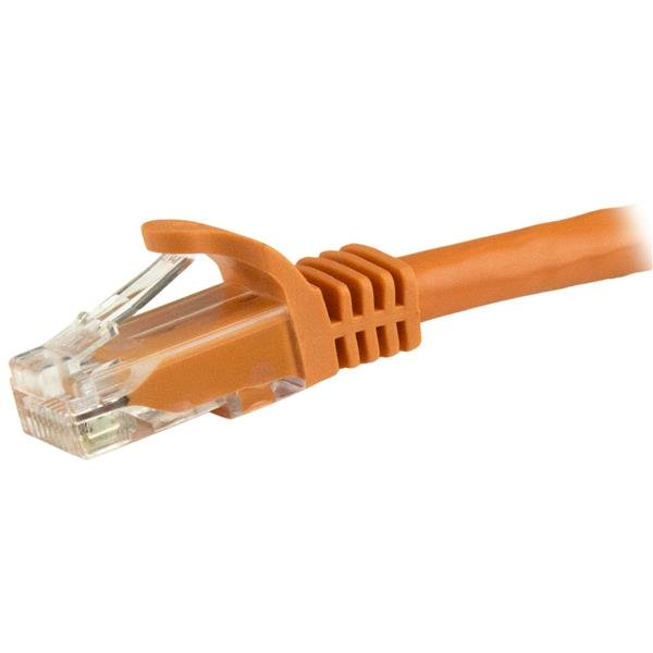 StarTech.com 15m CAT6 Ethernet Cable, 10 Gigabit Snagless RJ45 650MHz 100W PoE Patch Cord, CAT 6 10GbE UTP Network Cable w/Strain Relief, Orange, Wiring is UL Certified/TIA - Category 6 - 24AWG (N6PATC15MOR)